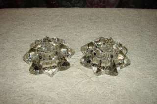 Vintage Pair Of Lead Crystal Candle Holders  