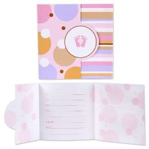  Tiny Toes Pink Invitations (8) Party Supplies Toys 