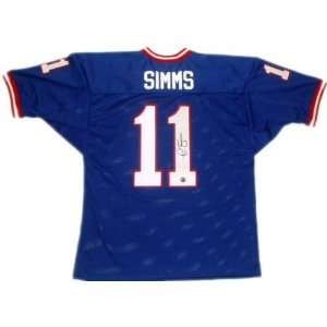  Phil Simms Autographed Blue Custom Throwback Jersey 