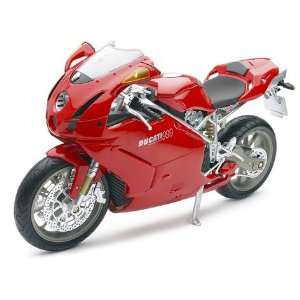 Ducati 999 Diecast Motorcycle   Red 16 Scale Model New 