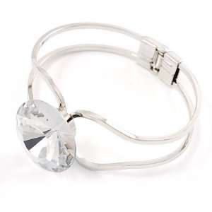  Jumbo Round Cut Clear Crystal Bangle Bracelet Jewelry