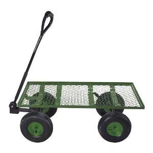   60605098 Green Steel Flatbed Garden Utility Cart Patio, Lawn & Garden