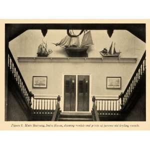  1919 Print Stairway India House Vessel Ship Trading Art 