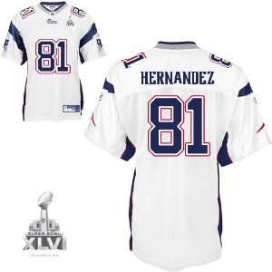 Aaron Hernandez #81 White Superbowl XLVI New England Patriots Reebok 