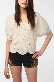 UrbanOutfitters  Ecote Eyelet Peasant Blouse