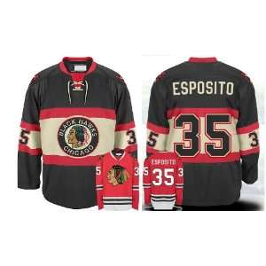  Authentic NHL Jerseys Tony Esposito THIRD BLACK Hockey Jersey 