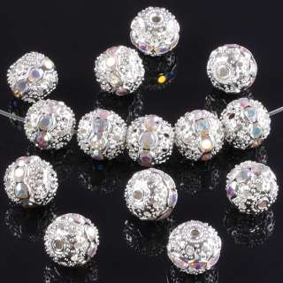 WHOLESALE SILVER PLATED MESH BALL ROUND BEADS WS674  