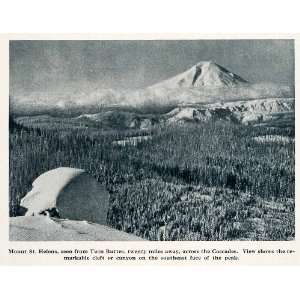  1912 Print Mount St Helens Twin Buttes Washingotn Cascades 