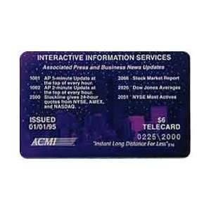 Collectible Phone Card $6 Interactive Information Svcs Sports, AP 