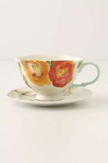 Watercolor Petals Cup & Saucer   Anthropologie