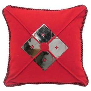   Throw Pillow 18 Inch Square Illusion W/metal Buttons