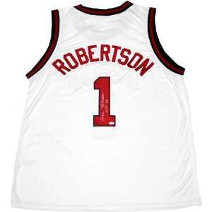  Oscar Robertson Autographed Pro Style Jersey with HOF 80 
