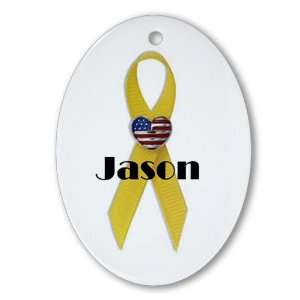  Military Backer Jason (Yellow Ribbon) Oval Ornament