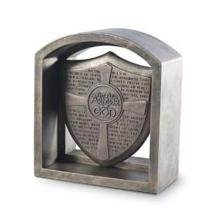  The Full Armor Of God Shield Bookend Plaque With Bronze 