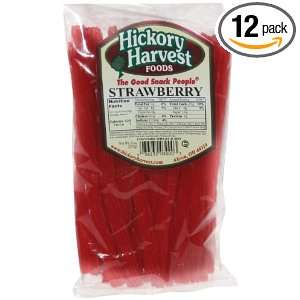 Hickory Harvest Strawberry Twist (Licorice), 8 Ounce Bags (Pack of 12 