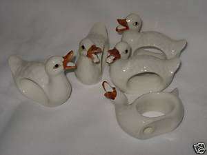 Bone China Porcelain Duck Goose Napkin Ring holders  