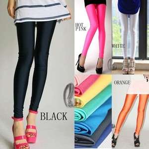 Celebrity Style Neon Shiny Pants Leggings Tights multiple colour(SZ 6 