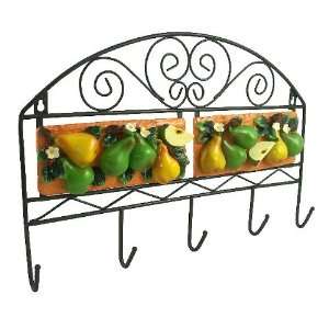 Wrought iron wall hanging wall Hook Green Pear Pears Large 
