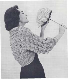 Vintage Knitting PATTERN Shrug Bolero Sweater Quick  