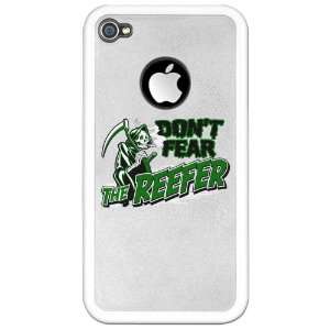 iPhone 4 or 4S Clear Case White Marijuana Dont Fear The Reefer Grim 