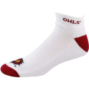  Temple Owls White Cherry Red Big Logo Ankle Socks Sports 