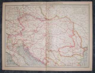 Beautiful 1910 map of Austria Hungary Commuications.  