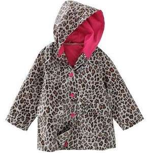 NWT Girls Carters Animal Print Hooded Raincoat   Size Med 5 6 leopard 