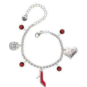   Shoe Love & Luck Charm Bracelet with Siam Swarovski Crystals Jewelry