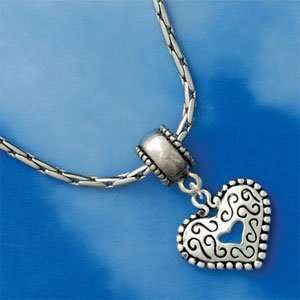   Heart Charm with Swirls and Beaded Border Arts, Crafts & Sewing