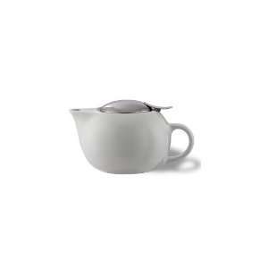     10 oz Teapot w/ Lid, Infuser Basket, White Ceramic