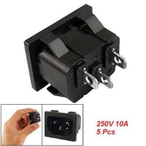   Replacement Blk 5 Pcs C14 Electric Power Supply Adapter Electronics