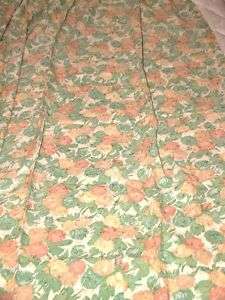 Vintage Lot Textured Floral Fabric Curtain Panels  