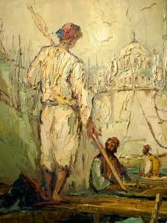 Bevort Orientalist Constantinople Harbor Oil Painting  