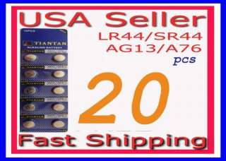 20 pcs AG13 675A SR44 LR44 card Alkaline cell battery  