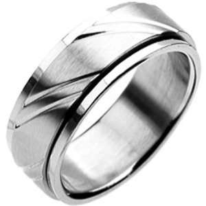  Size 13  Spikes 316L Stainless Steel Spinning Ring 