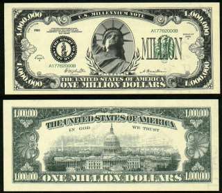 US Millennium Note MILLION LIBERTY DOLLAR   Lot of 10  