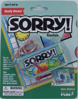 SORRY Game Keychain Keyring ORIGINAL Board Pieces MINI Basic Fun 