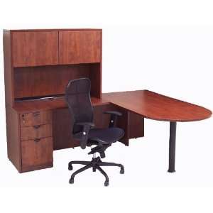  Peninsula L Shaped Desk w/48 Hutch