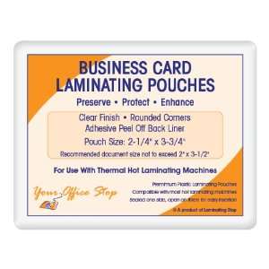  5 MIL Business Card Laminating Pouches with Adhesive Back 