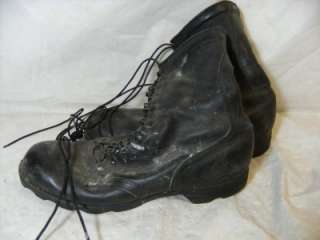 BLACK LEATHER MILITARY LACE UP ARMY COMBAT BOOTS SIZE 12 1/2 N GUC 