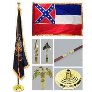  Mississippi 3ft x 5ft Flag, Flagpole, Base, and Tassel 