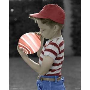  Corbis Stripes Cute Child Balloon Photography Poster 16 x 