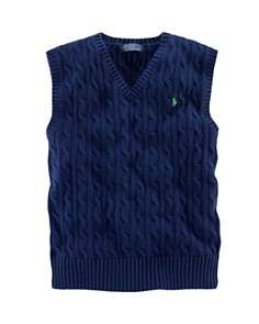 Ralph Lauren Childrenswear Boys Cableknit Vest   Sizes S XL