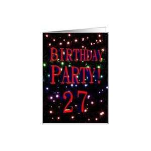  27th Birthday party invitation with fireworks Card Toys & Games