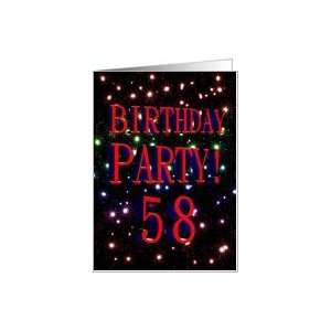  58th Birthday party invitation with fireworks Card Toys & Games