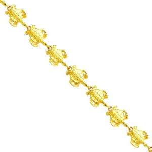  14K Yellow Gold Sea Turtle Link Jewelry Bracelet 7 