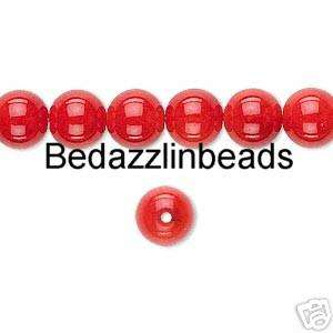 50 Genuine Red Bamboo Coral 7mm 8mm Round Beads~Shell  