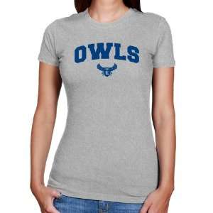  Rice Owls Ladies Ash Logo Arch Slim Fit T shirt Sports 