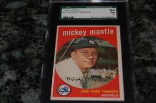 1959 TOPPS MICKEY MANTLE #10 GRADED SGC 84 NM7 SHARP CARD  