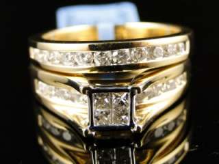 14K YELLOW GOLD LADIES PRINCESS CUT DIAMOND WEDDING ENGAGEMENT BRIDAL 